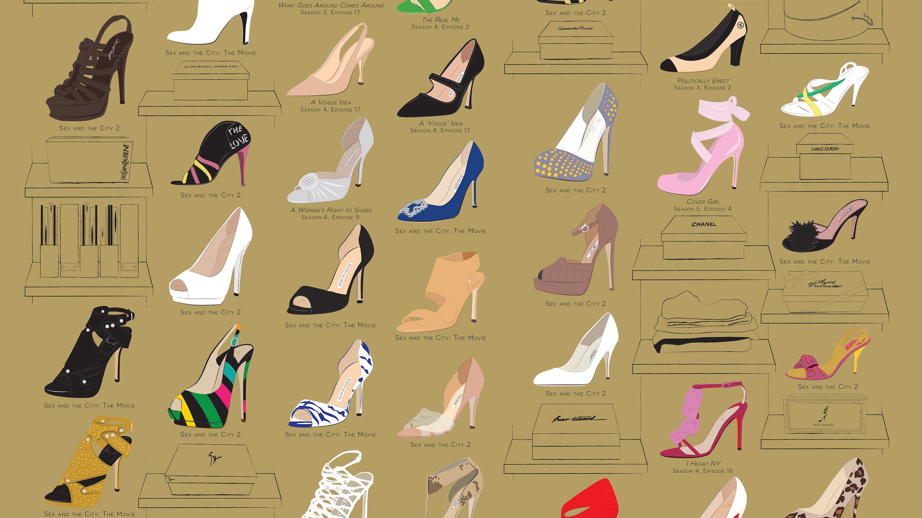 The Many Shoes of Carrie Bradshaw: An Infographic You Can Buy