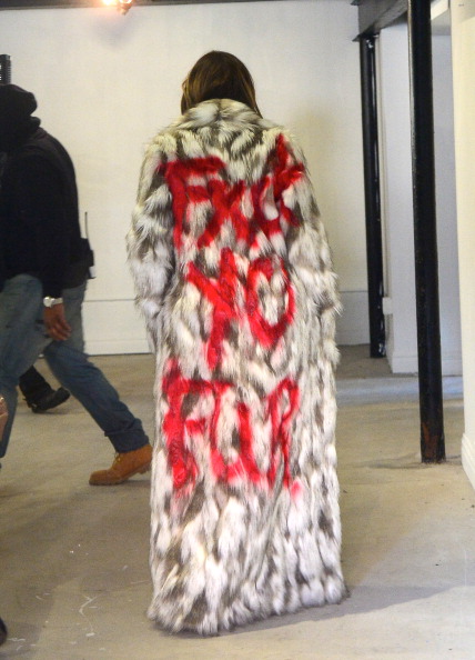 Khloe Kardashian Spray Paints Obscenity on Fur Coat