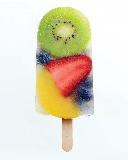 fruit inside ice pops