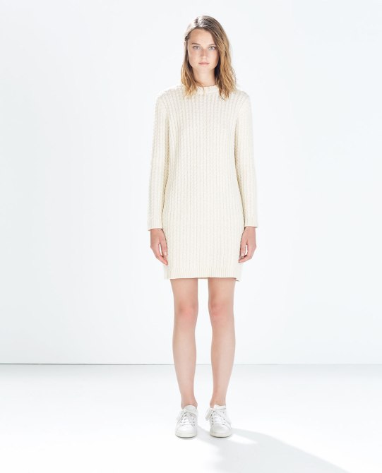 Long Sleeve Cable Knit Dress