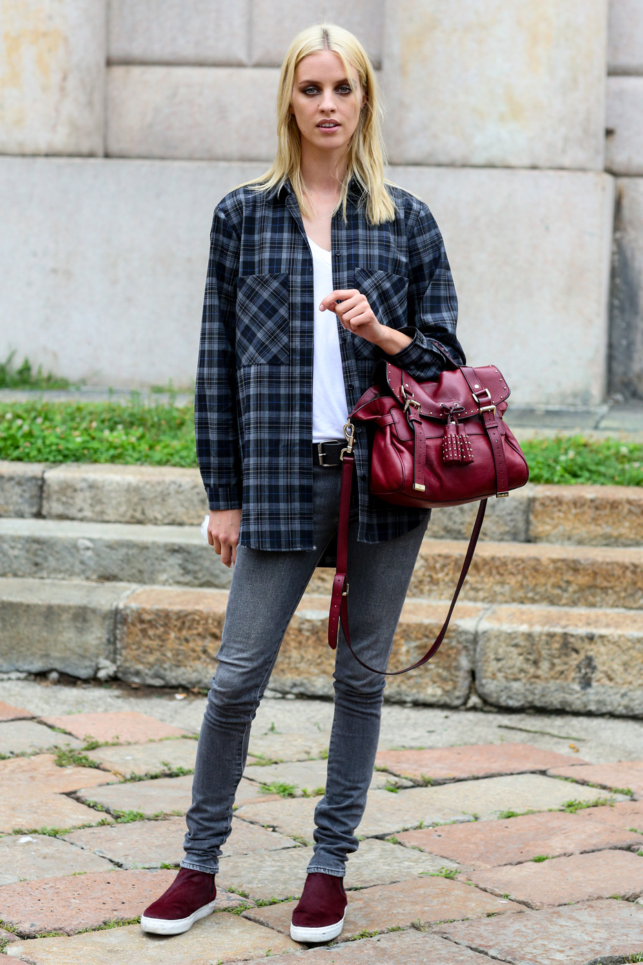 Model in casual outfit.