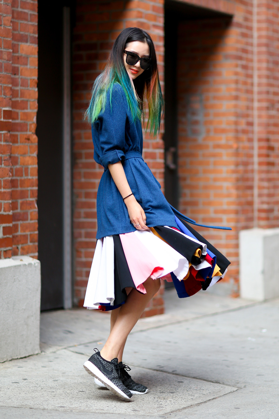 Model in casual clothes.