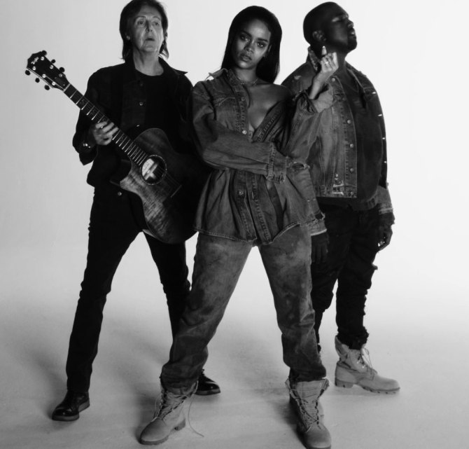 Watch Rihanna, Kanye, and Paul McCartney's 'FourFiveSeconds' Video Clip