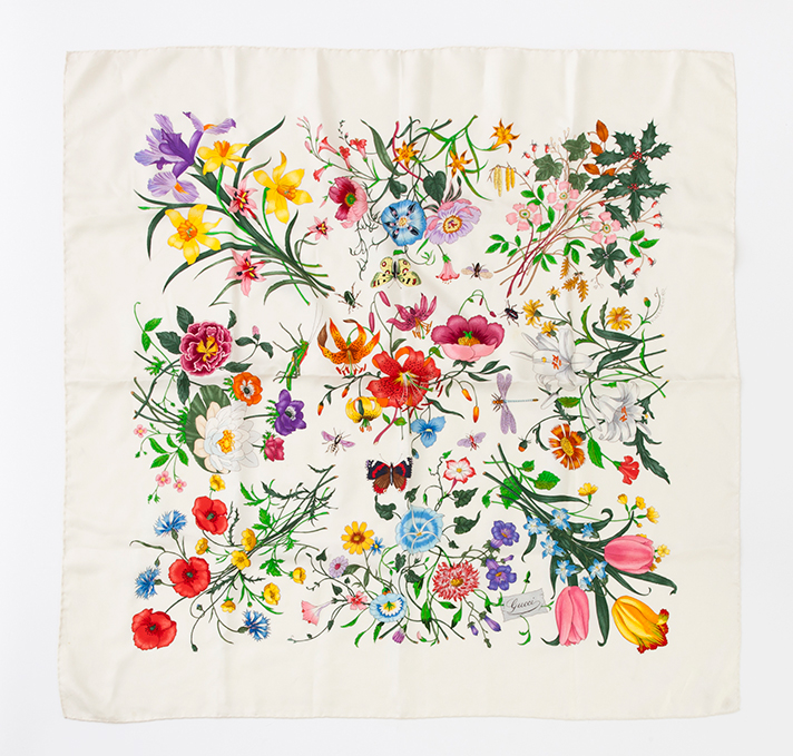 Gucci Vintage Floral Scarf/Vestiaire Collective