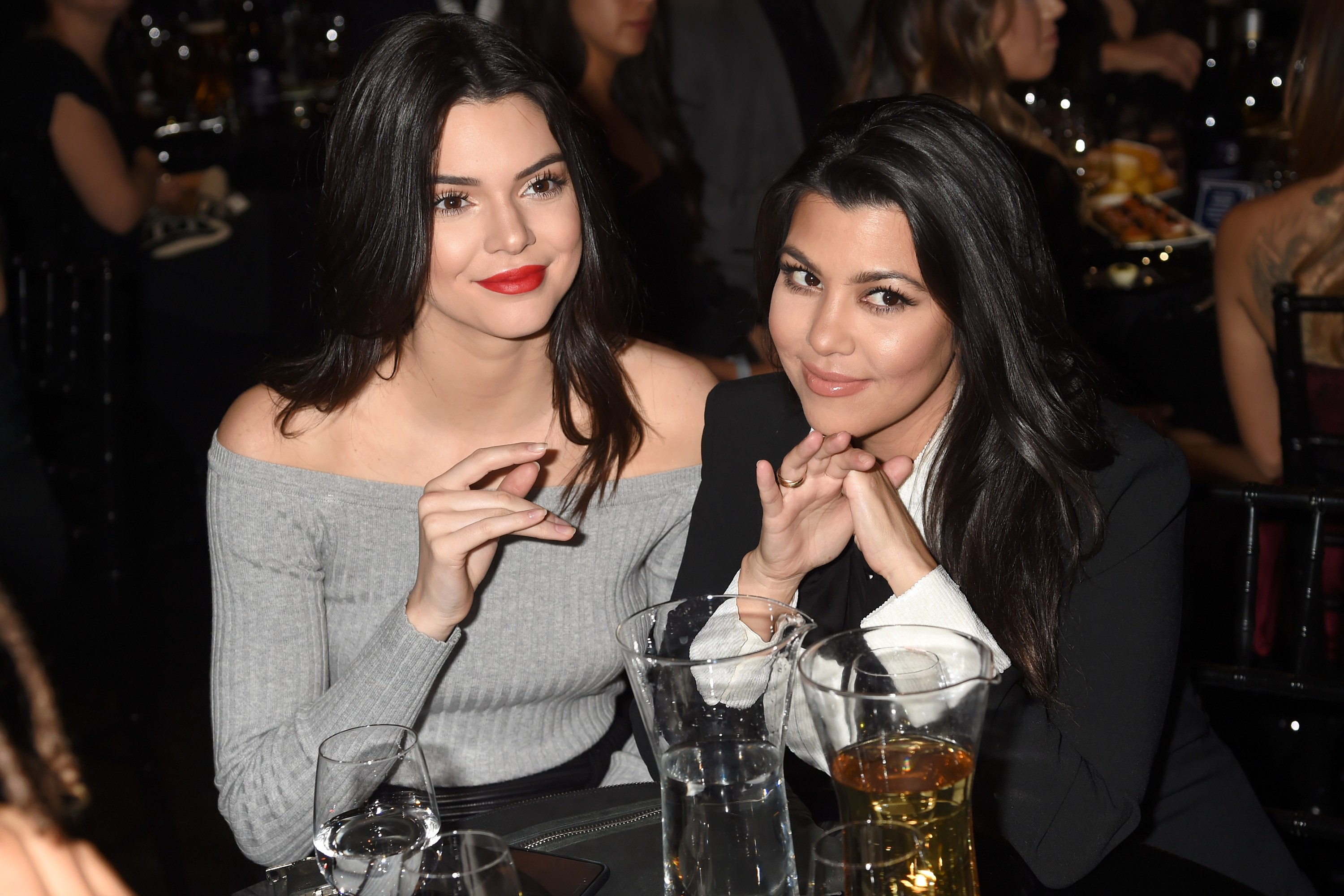 Kourtney Kardashian and Kendall Jenner attend Comedy Central Roast of Justin Bieber.