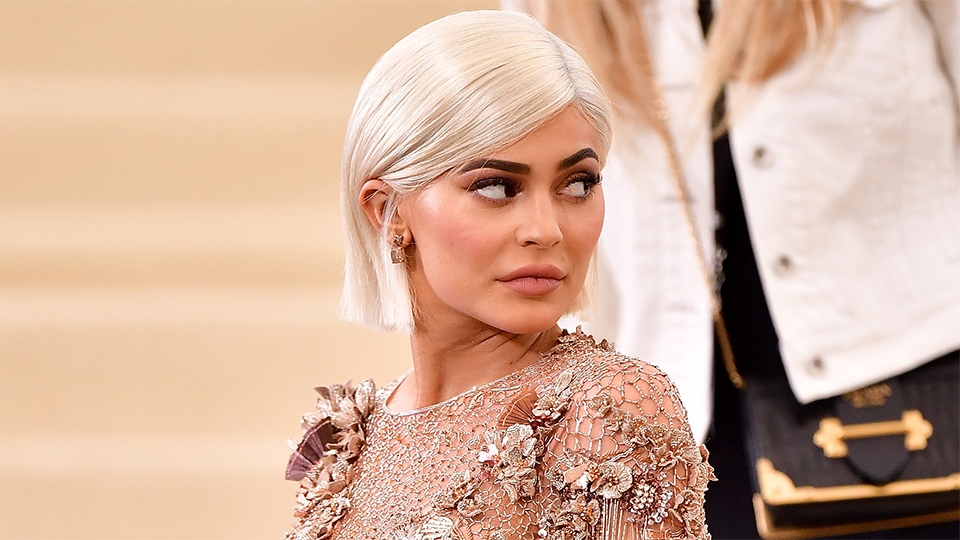 Kylie Jenner Hair: Kylie with a blonde, slicked-back bob at the 2017 MET Gala.