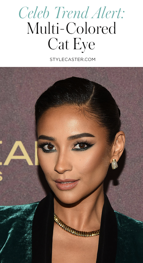 STYLECASTER | Shay Mitchell’s Multicolored Cat-Eye | Pin it!