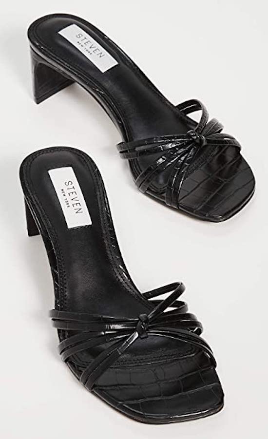 Steven Black Slide Heels