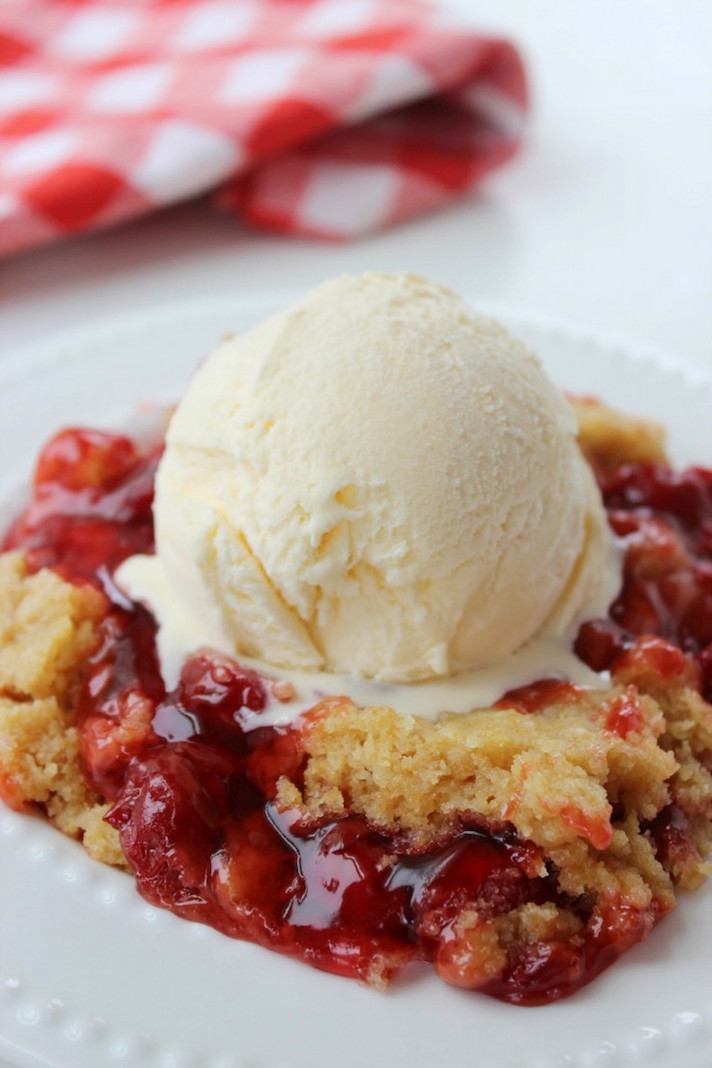 STYLECASTER | Slow-Cooker Cake Is the Summer Dessert You Didn't Know You Needed | Cherry Dump Cake