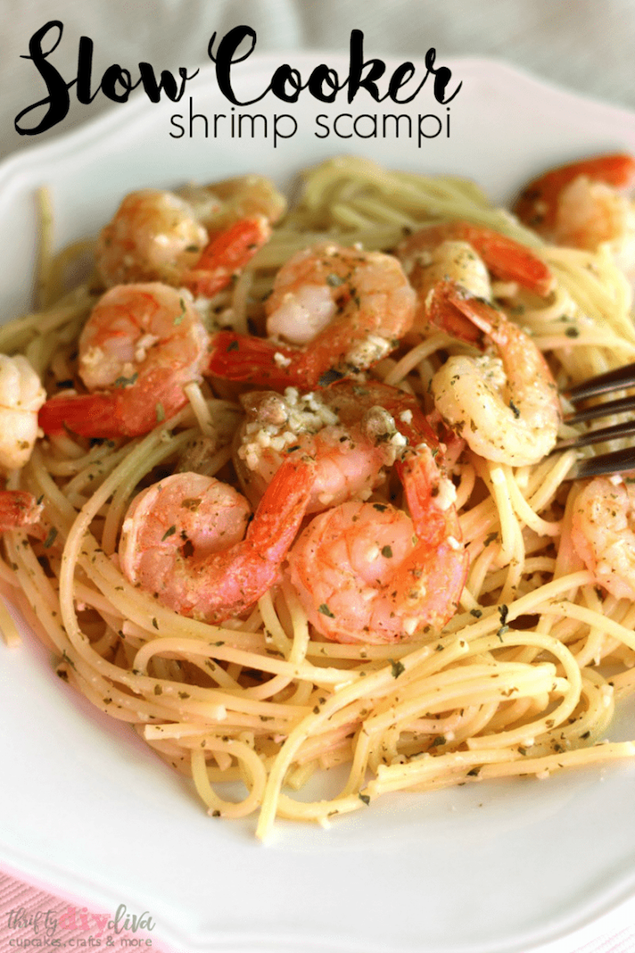 STYLECASTER | 17 Slow-Cooker Seafood Recipes for When You're Sick of Chili | Shrimp Scampi