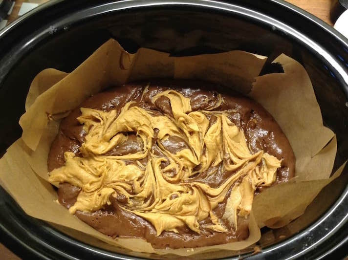 STYLECASTER | 15 Slow-Cooker Brownie Recipes You Won't Be Able to Stop Eating | Peanut Butter Swirl Brownies