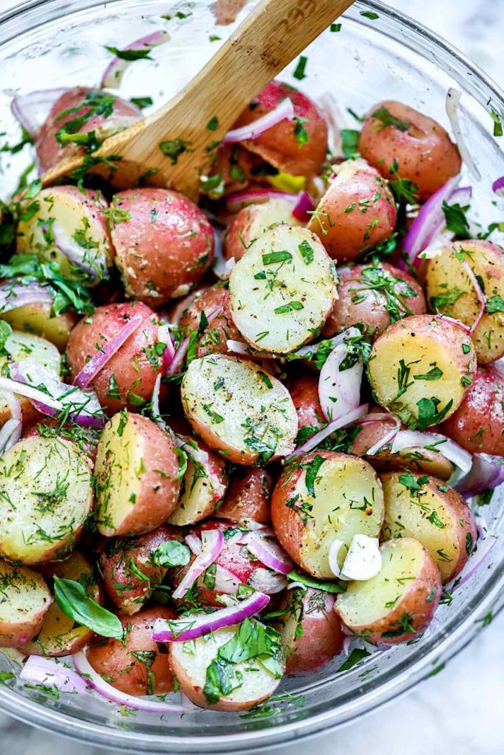 STYLECASTER | 17 Easy-to-Pack Picnic Recipes That Anyone Can Make | No-Mayo Potato Salad