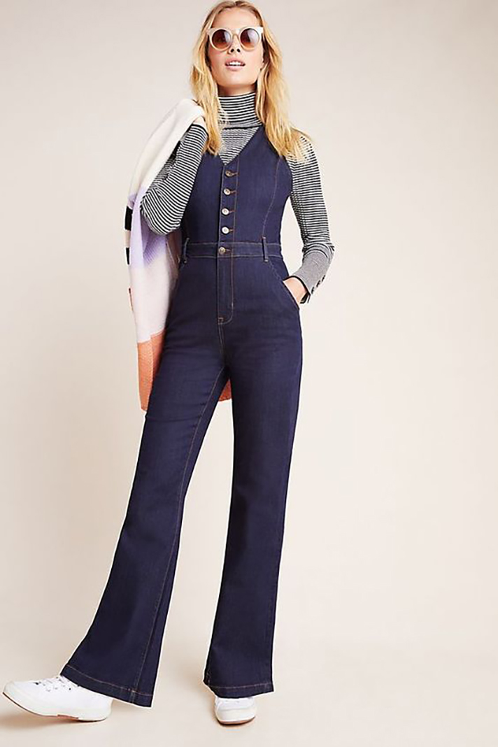 STYLECASTER | Long Denim Overalls Are a Romantic Addition to Any Fall Wardrobe