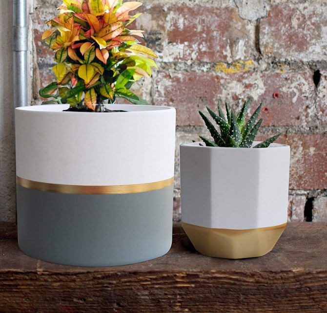 White Ceramic Flower Pot Garden Planters
