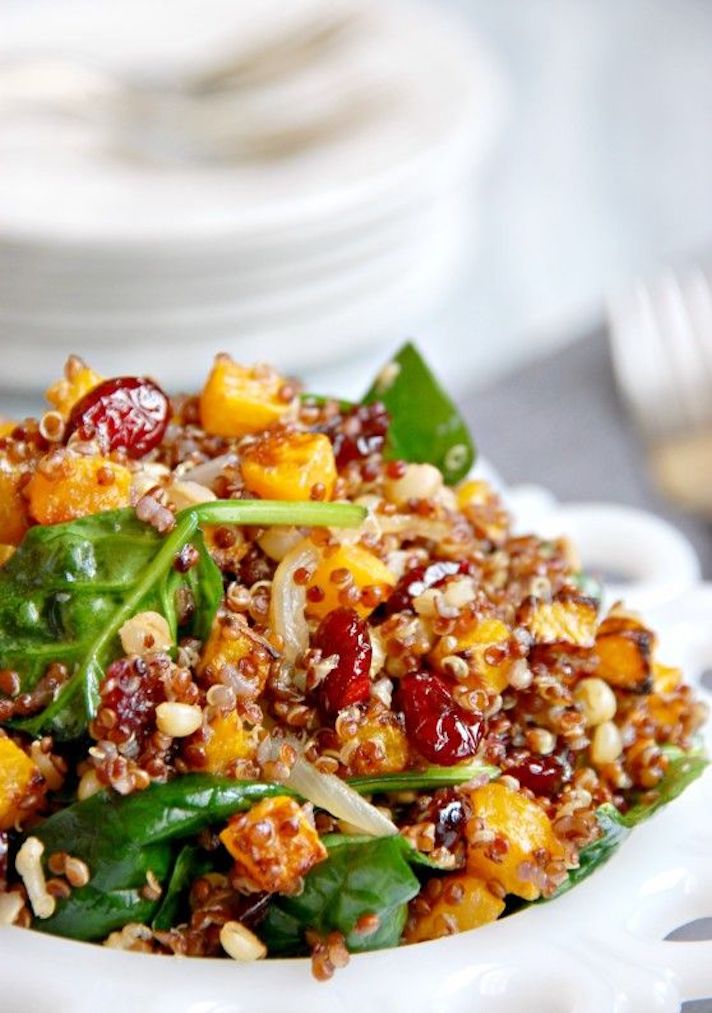 STYLECASTER | 17 Winter Vegetable Recipes That Will Make You Feel Great | Warm Butternut Squash and Quinoa Salad