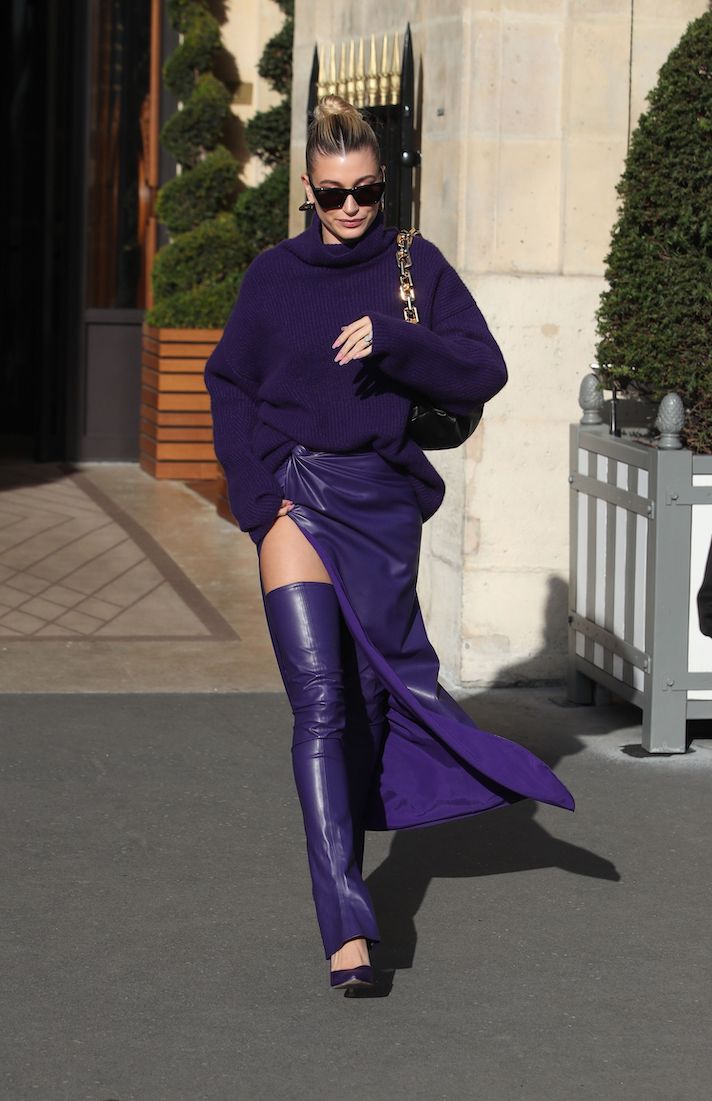 Hailey Bieber Street Style Paris Fashion Week