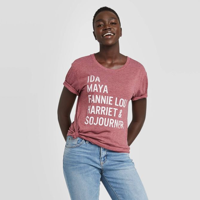 target well worn female heroes tee