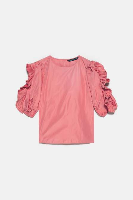 zara spring top pink