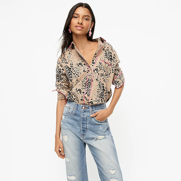 STYLECASTER | J.Crew Spring Sale | leopard print blouse
