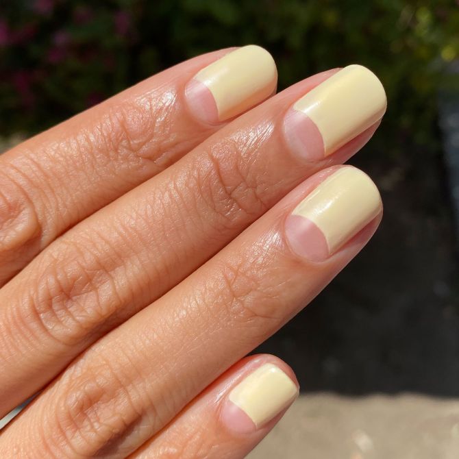 olive june half moon mani