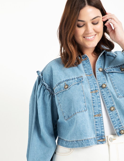 STYLECASTER | Eloquii Spring 2020 Sale | cropped denim jacket
