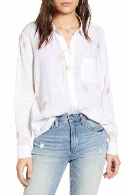 STYLECASTER | Nordstrom Sale Tops 2020 | white shirt with stars