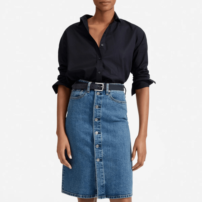 STYLECASTER | Everlane Sale May 2020 | denim skirt