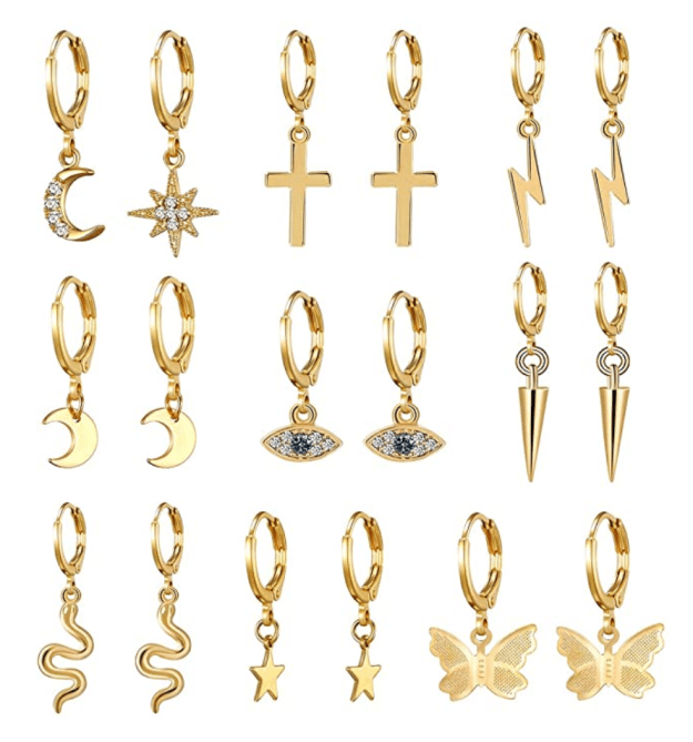 AIDSOTOU Small Butterfly Star Hoop Earrings Set