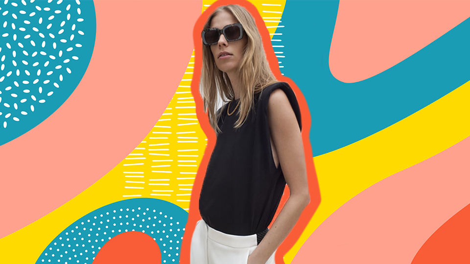 STYLECASTER | padded shoulder muscle tee trend