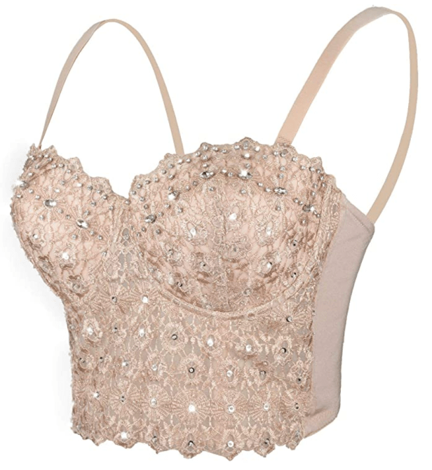 Ellacci Reigning Lace Rhinestone Bustier