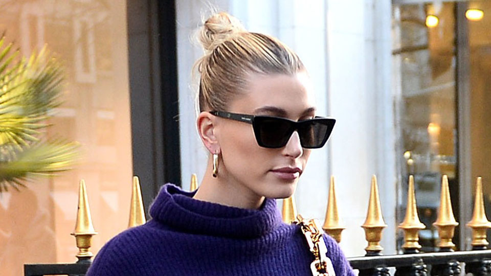 STYLECASTER | Hailey Bieber Green Puffer Vest