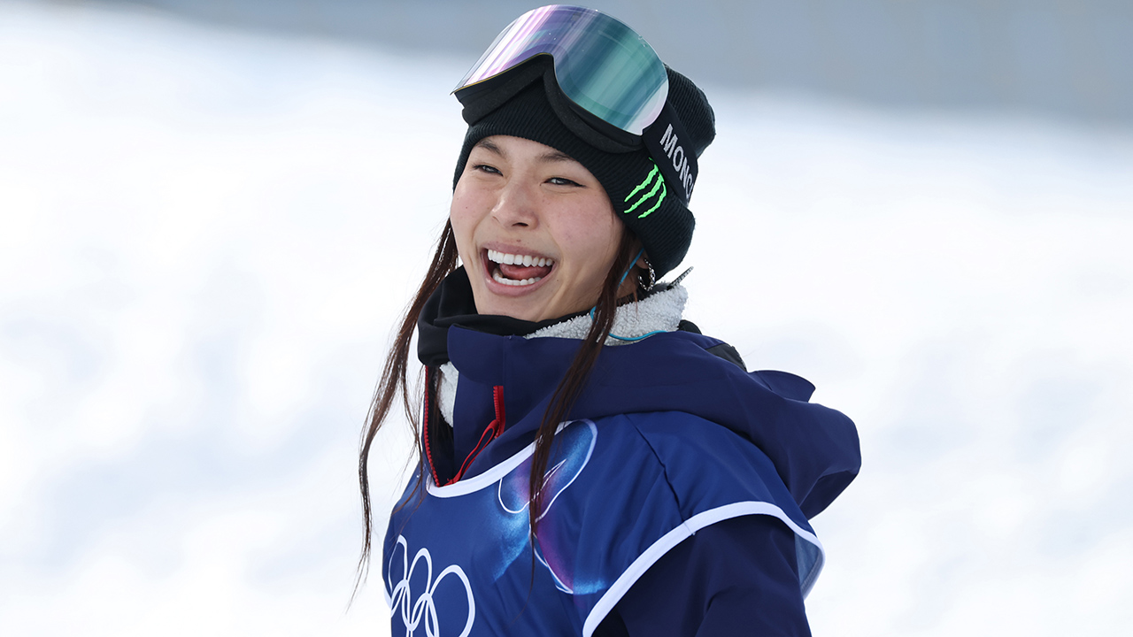 LIVIGNO, ITALY - FEBRUARY 11: Chloe Kim of Team United States competes in the Women's Snowboard Halfpipe Qualification on day five of the Milano Cortina 2026 Winter Olympic games at Livigno Snow Park on February 11, 2026 in Livigno, Italy