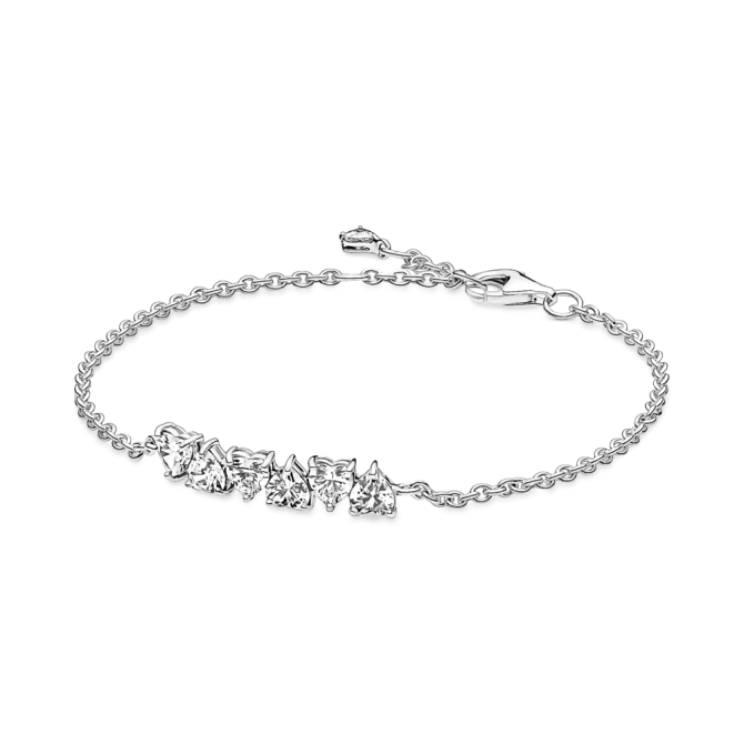 Sparkling Endless Hearts Chain Bracelet