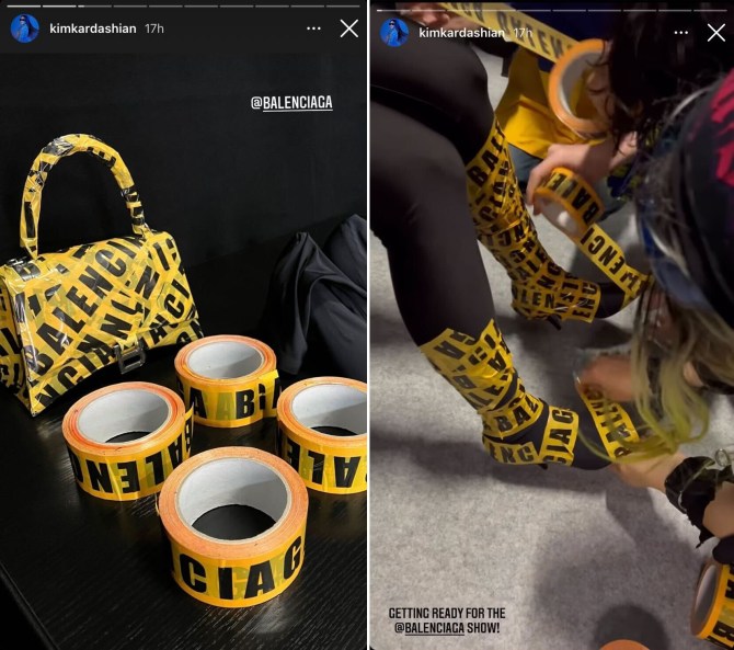 STYLECASTER | Kim Kardashian Balenciaga Tape