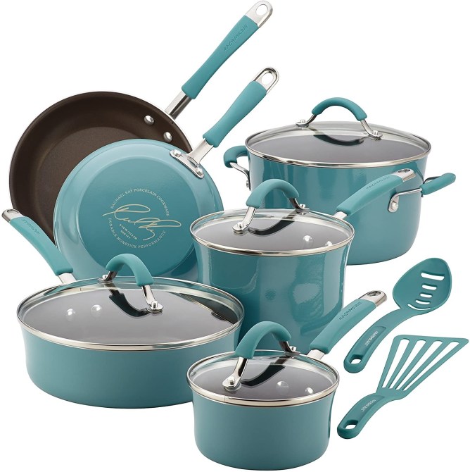 Rachael Ray Cucina Nonstick Cookware Pots and Pans Set Amazon