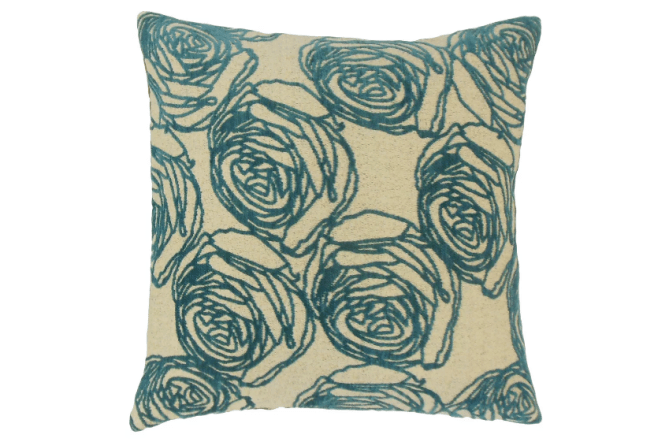 Teal Square Throw Pillow