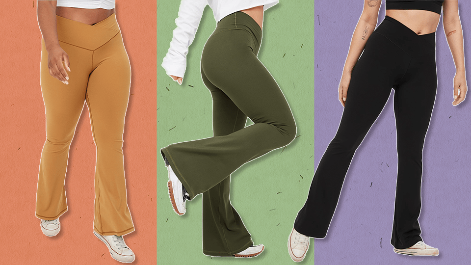 Aerie Real Me High Waisted Crossover Flare Leggings