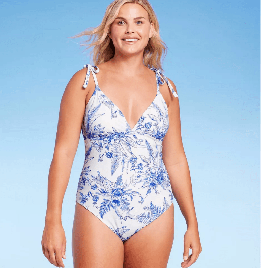 Shoulder Tie Medium Coverage One Piece Swimsuit