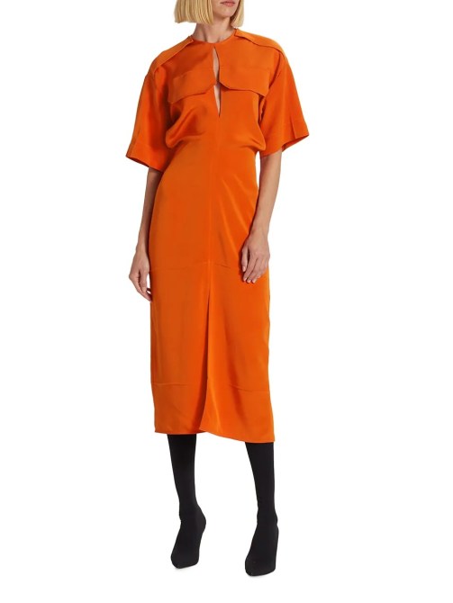 Victoria Beckham Utility Cut Out Midi-Dress Saks Fifth Avenue
