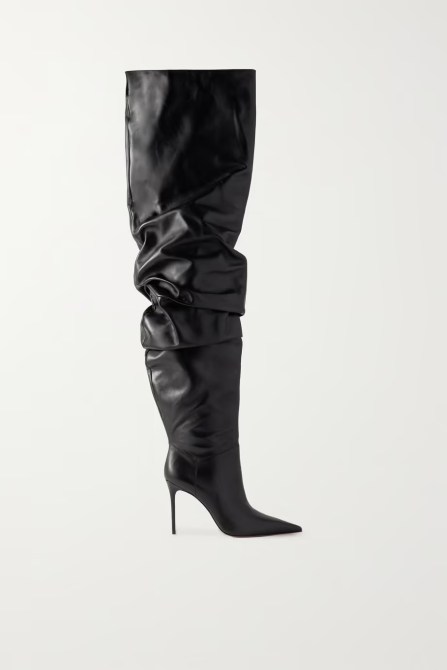 Amina Muaddi Jahleel Leather Over-the-Knee Boots Net-A-Porter