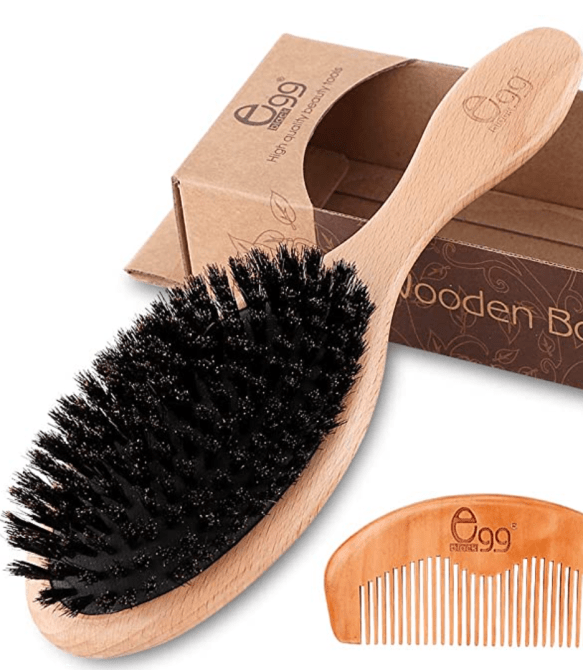 BLACK EGG Boar Bristle Hair Brush