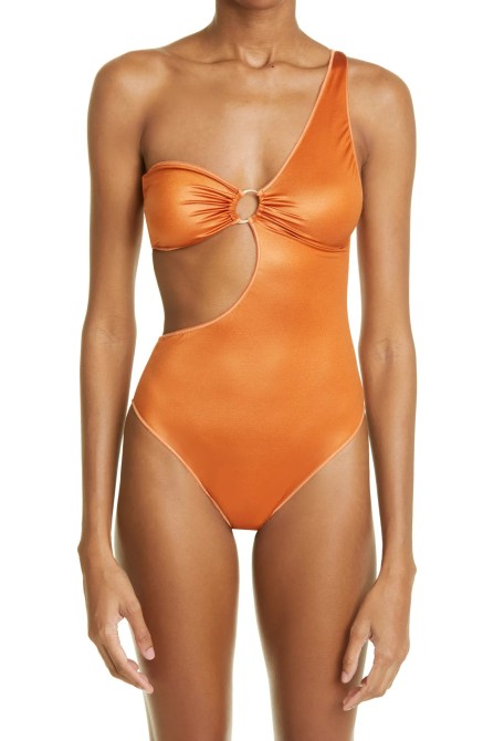 OSÉREE Glow Asymmetric Cutout One-Shoulder One-Piece Swimsuit Nordstrom 