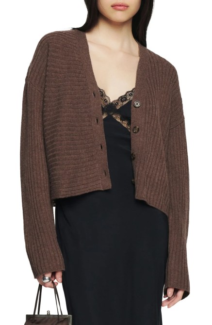 Reformation Trieste Boxy Merino Wool Cardigan Nordstrom
