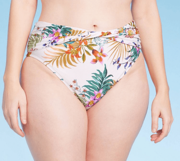 Women's Twist-Front High Waist Medium Coverage Bikini Bottom