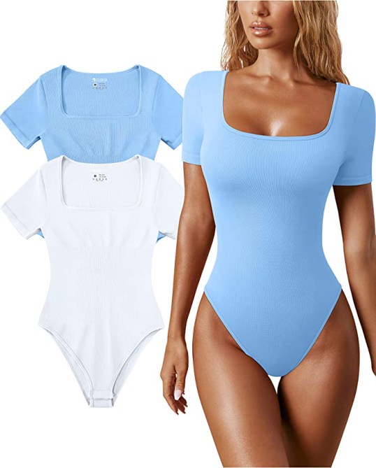 OQQ Women's 2 Piece Bodysuits