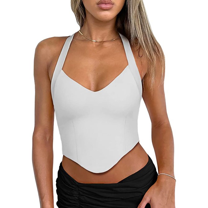 REORIA Women's Summer Sexy Halter V Neck