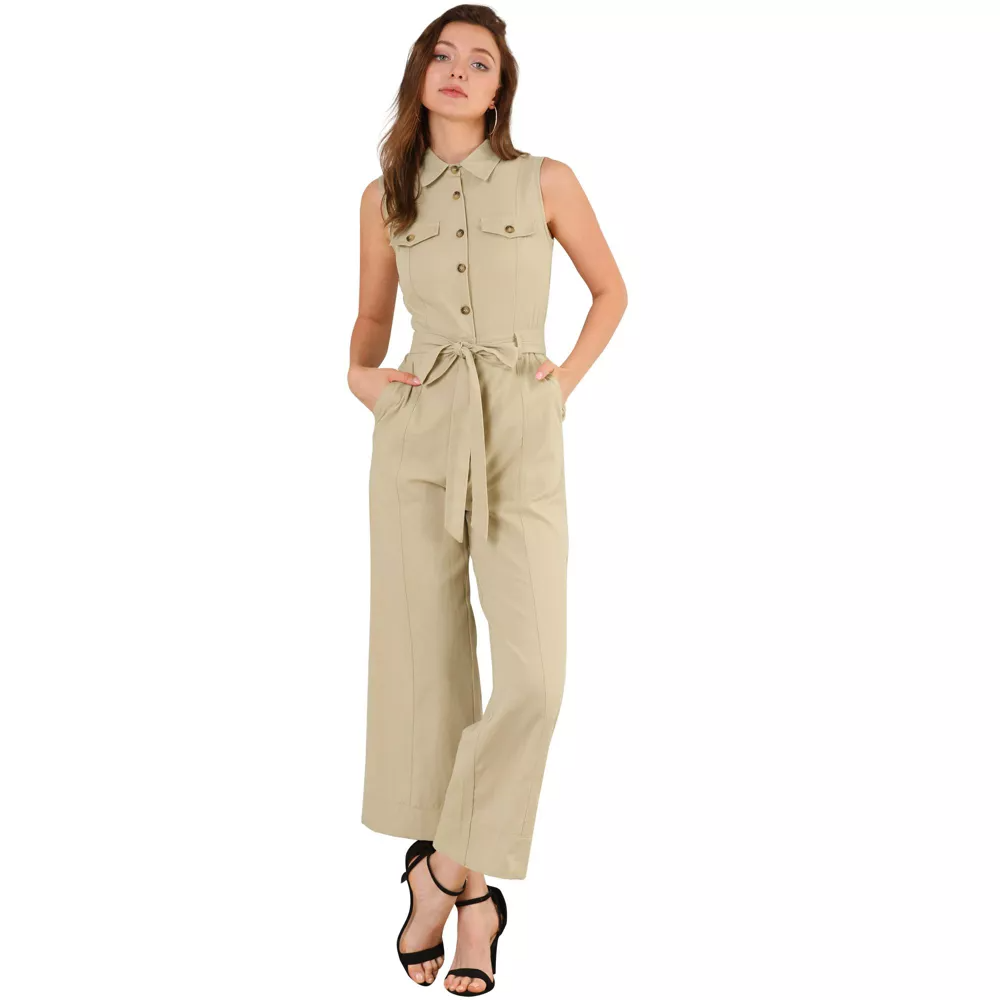 Allegra K Sleeveless Jumpsuit
