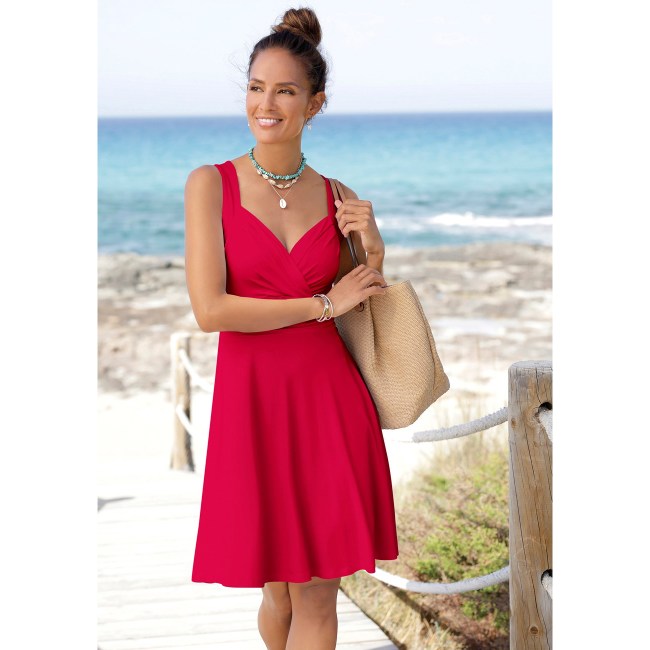 Lascana Sleeveless Wrap Look Dress