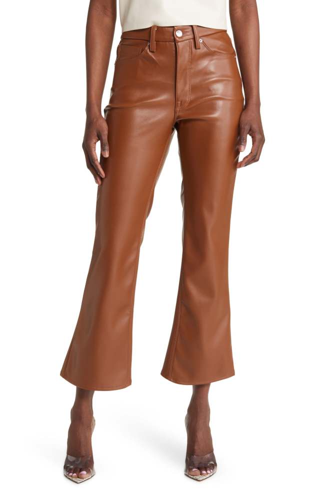 Good Legs Crop Faux Leather Mini Bootcut Pants