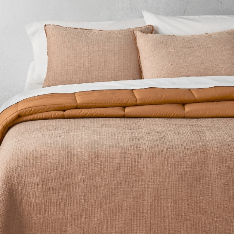 Textured Chambray Cotton Comforter & Sham Set - Casaluna™